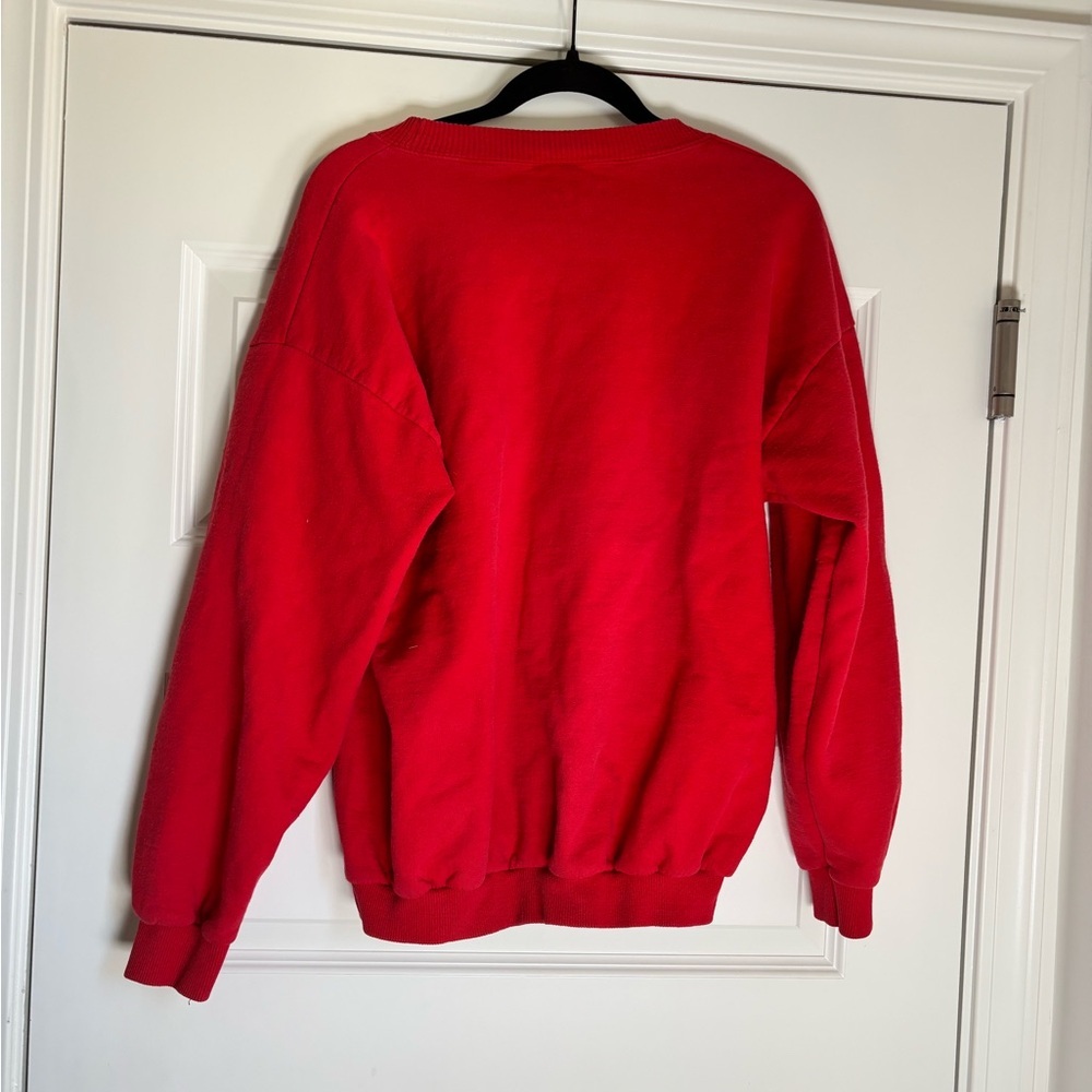 Vintage Gildan Red Festive Holiday Sweatshirt - Picture 4 of 6